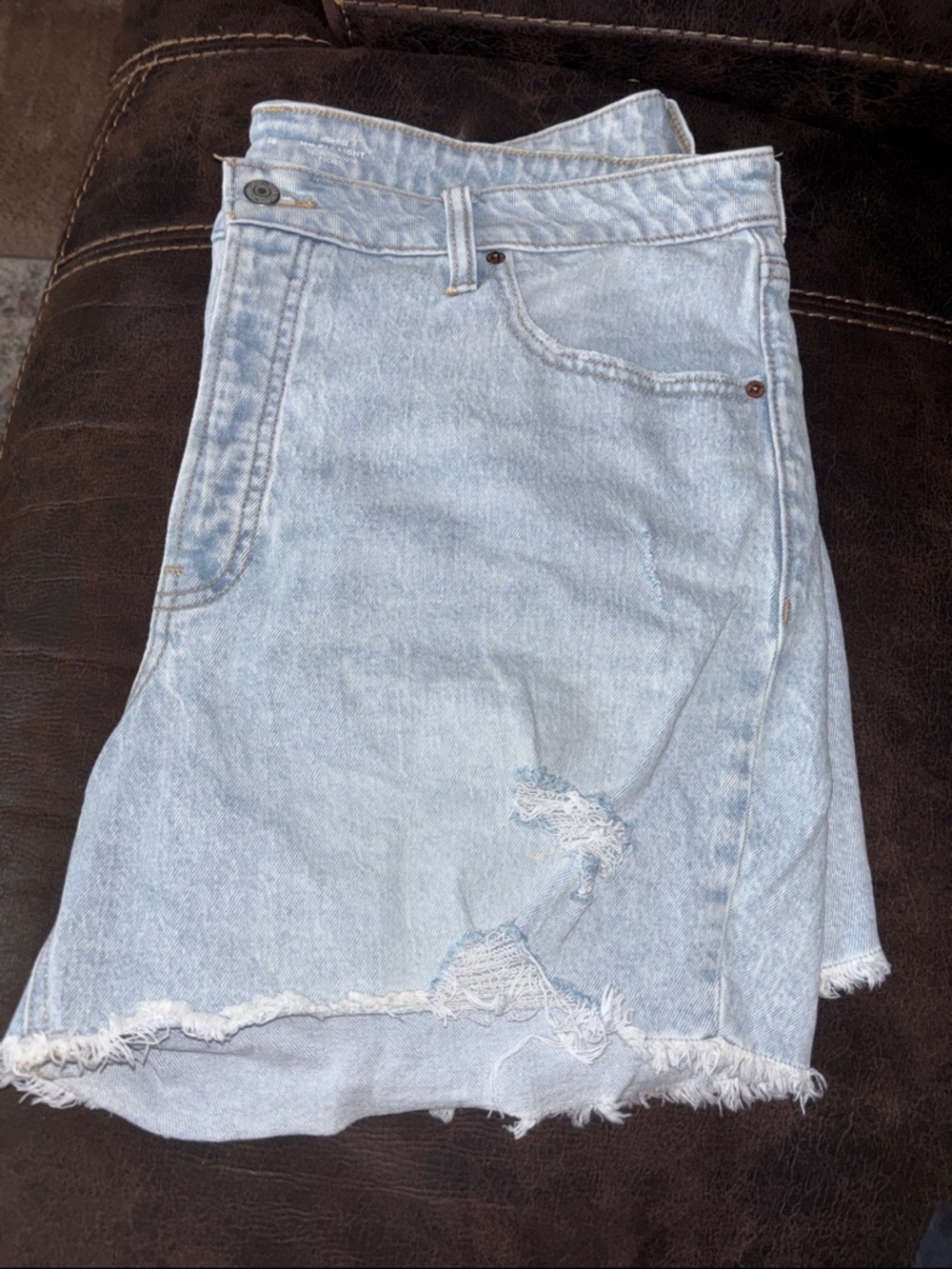 Old Navy high rise OG straight distressed denim shorts
